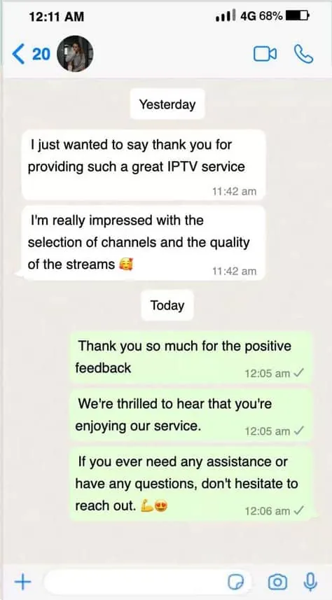 SmixIPTV customer review on WhatsApp 9