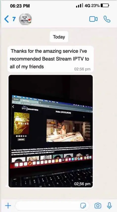 SmixIPTV customer review on WhatsApp 5