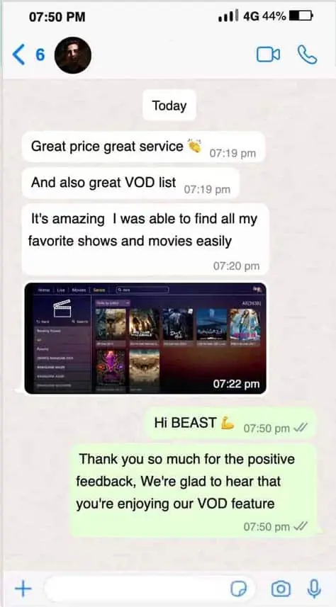 SmixIPTV customer review on WhatsApp 6
